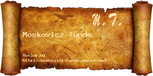 Moskovicz Tünde névjegykártya